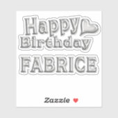 Fabrice Happy Birthday silver Aufkleber Sticker (Blatt)