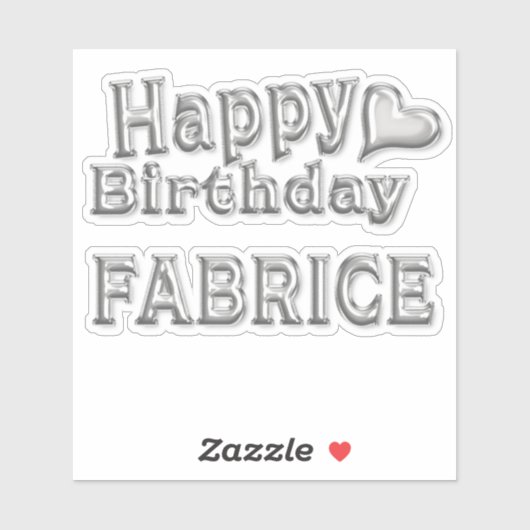 Fabrice Happy Birthday silver Aufkleber Sticker (Blatt)
