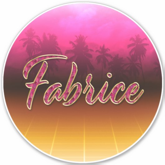 Fabrice Vorname Name golden pink Aufkleber Sticker (Vorderseite)