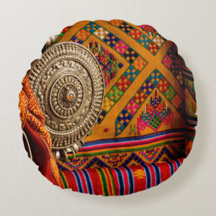 Fabrics, Bhutan Rundes Kissen