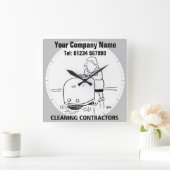 Fabrik, Büro oder Reinigungsunternehmen Quadratische Wanduhr (Zuhause)