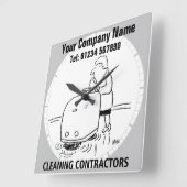 Fabrik, Büro oder Reinigungsunternehmen Quadratische Wanduhr (Winkel)