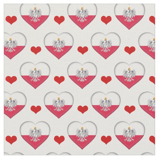 Fabrik für polnische Flagge und rotes Herz/Polnisc Stoff (Nahaufnahme)