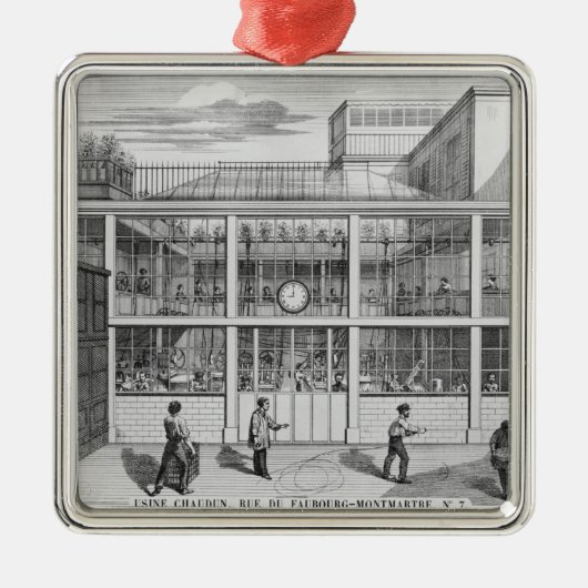 Fabrik für Schrotflintepatronen, Usine Chaudun Ornament Aus Metall (Vorne)