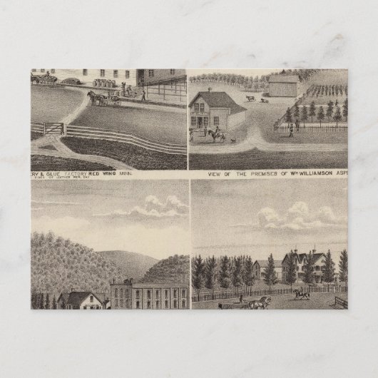 Fabrik, Geschäfte und Residenzen, Minnesota Postkarte (Vorderseite)