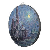 Fabrik im Mondschein (urbane Landschaft) (Luce) Dartscheibe (Vorderseite rechts)