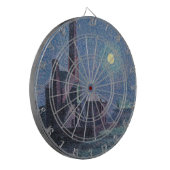 Fabrik im Mondschein (urbane Landschaft) (Luce) Dartscheibe (Vorderseite Links)