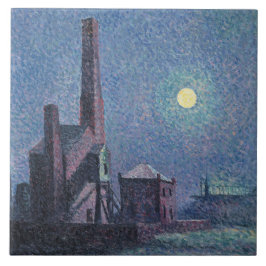 Fabrik im Mondschein (urbane Landschaft) (Luce) Fliese