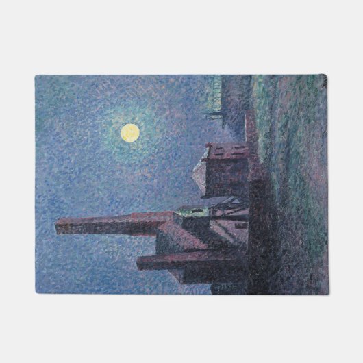 Fabrik im Mondschein (urbane Landschaft) (Luce) Fußmatte (Vorderseite)