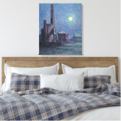 Fabrik im Mondschein (urbane Landschaft) (Luce) Leinwanddruck (Insitu (Schlafzimmer))