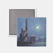Fabrik im Mondschein (urbane Landschaft) (Luce) Magnet (Vorderseite/Rückseite)