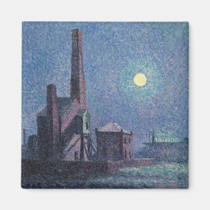 Fabrik im Mondschein (urbane Landschaft) (Luce) Magnet
