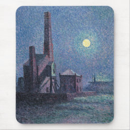 Fabrik im Mondschein (urbane Landschaft) (Luce) Mousepad