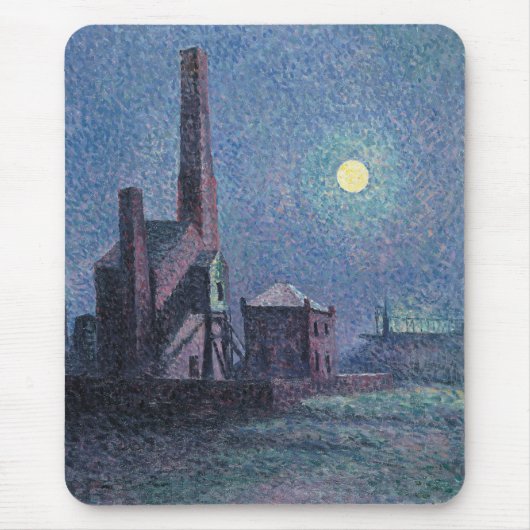 Fabrik im Mondschein (urbane Landschaft) (Luce) Mousepad (Vorne)
