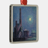 Fabrik im Mondschein (urbane Landschaft) (Luce) Ornament Aus Metall (Rechts)