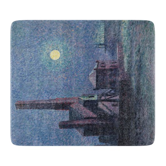 Fabrik im Mondschein (urbane Landschaft) (Luce) Schneidebrett (Vorderseite)