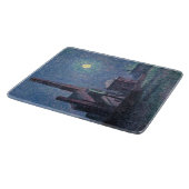 Fabrik im Mondschein (urbane Landschaft) (Luce) Schneidebrett (Ecke)