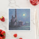 Fabrik im Mondschein (urbane Landschaft) (Luce) Serviette (Beispiel)