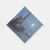 Fabrik im Mondschein (urbane Landschaft) (Luce) Serviette (Ecke)