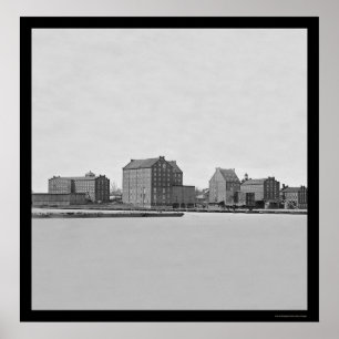 Fabriken auf James River in Richmond, VA 1865 Poster