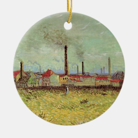 Fabriken in Asnieres von Vincent van Gogh Keramik Ornament (Vorne)