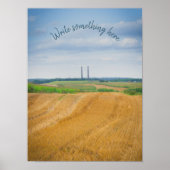 Fabrikschornsteine mit gelbem Feld Poster (Vorne)