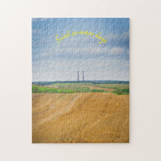 Fabrikschornsteine mit gelbem Feld Puzzle (Vertikal)