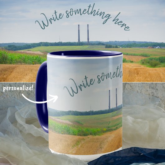 Fabrikschornsteine mit gelbem Feld Tasse