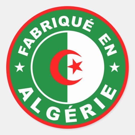 fabrique algerie-flagge runder aufkleber (Vorderseite)