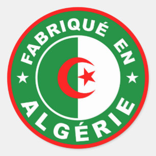 fabrique algerie-flagge runder aufkleber