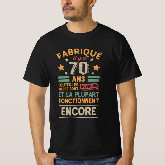 Fabriqué il a 70 ans Anniversaire Papy Spaß T-Shirt (Vorderseite)