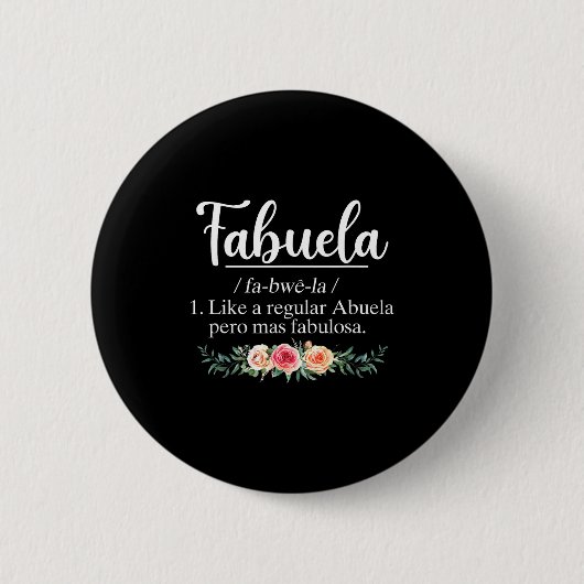 Fabuela Definition lustige Oma spanische Großmutte Button (Vorderseite)