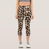 Fabuläre Imitate Leopard Pelz Muster Capri Leggings (Vorderseite)