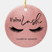 FabuLash Personalisierter Firmenname Holiday Keramik Ornament (Hinten)