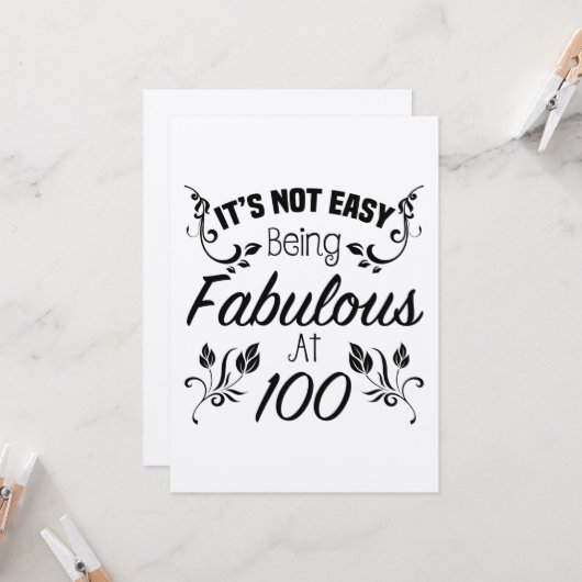 Fabulous 100. Geburtstag Karte (Vorderseite/Rückseite Beispiel)