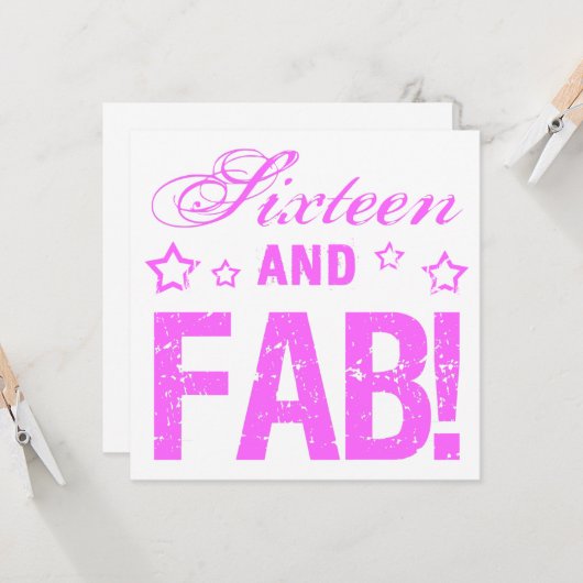 Fabulous 16. karte (Vorderseite/Rückseite Beispiel)