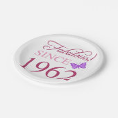 Fabulous 1962 Women’s 60 th Birthday Pappteller (Schrägansicht)