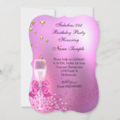 Fabulous 21. Shimmer Light Pink Heelse Geburtstag Einladung (Rückseite)