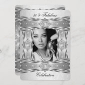 Fabulous 30 Elegant Diamond Gem Silver White Foto Einladung (Vorne/Hinten)