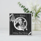 Fabulous 30 Eleganter Kronleuchter Silver Black Fo Einladung (Stehend Vorderseite)