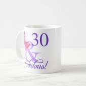 Fabulous 30. Geburtstag Kaffeetasse (Vorderseite Links)