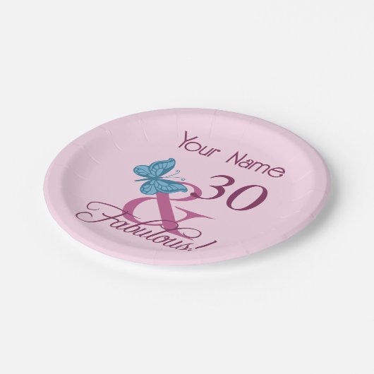 Fabulous 30. Geburtstag Pappteller (Schrägansicht)