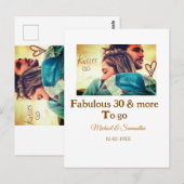 Fabulous 30 Jahre Jubiläum Name Foto Datum Postkarte (Vorne/Hinten)
