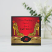 Fabulous 30 Wild Leopard Roter Käse High Heels Einladung (Stehend Vorderseite)