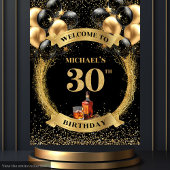 Fabulous 30th Man Birthday Whiskey Birthday Banner Wandteppich