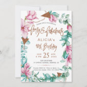Fabulous 40 Aquarellblume 40. Geburtstag Einladung (Vorderseite)