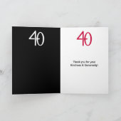 Fabulous 40 black red Thank You Card Dankeskarte (Innenseite)