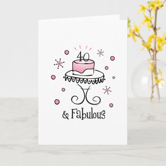 Fabulous 40 Card Karte (Gelbe Blume)