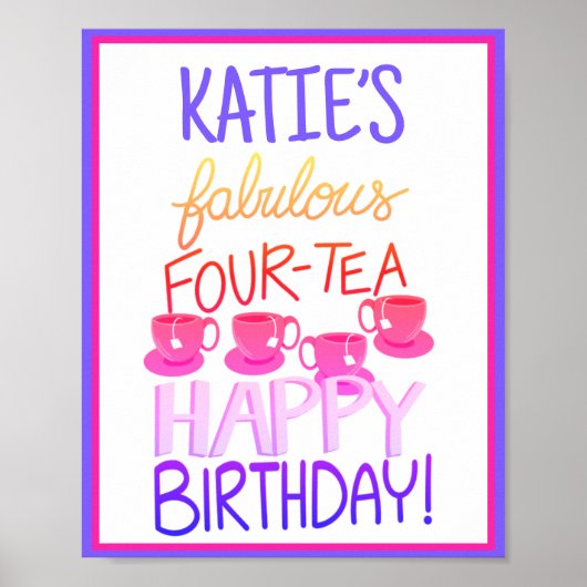 Fabulous 40 Four-Tee-Geburtstagspender Poster (Vorne)