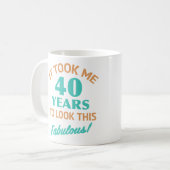 Fabulous 40. Geburtstag Kaffeetasse (Vorderseite Links)